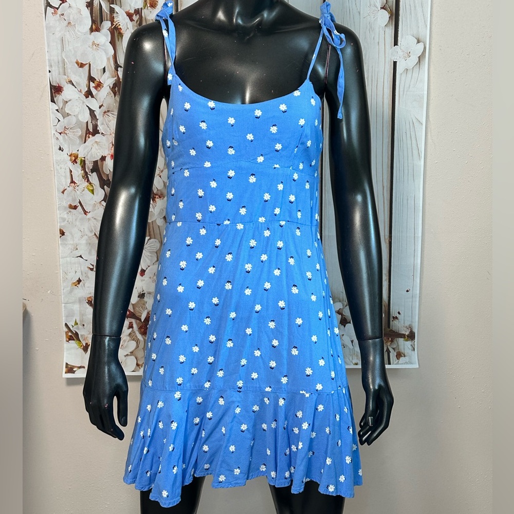 #0309 Wild Fable Women’s Blue Floral Sun Dress M